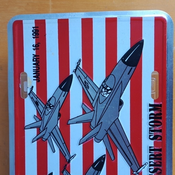 Vintage set of 2 Support Operation Desert Storm Booster collectible car plates - Picture 5 of 8